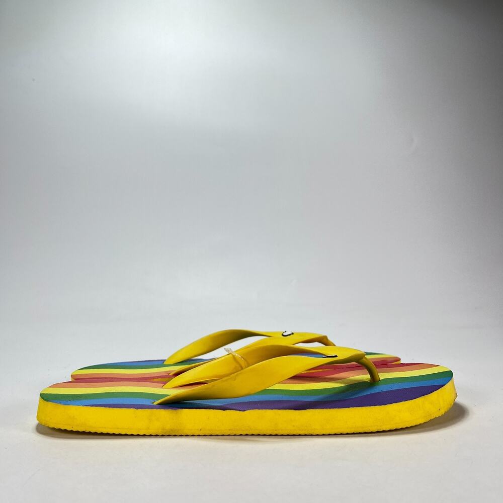 Multicolored Rainbow Pattern Casual Comfort Flip Flop Slippers Women's Size 10